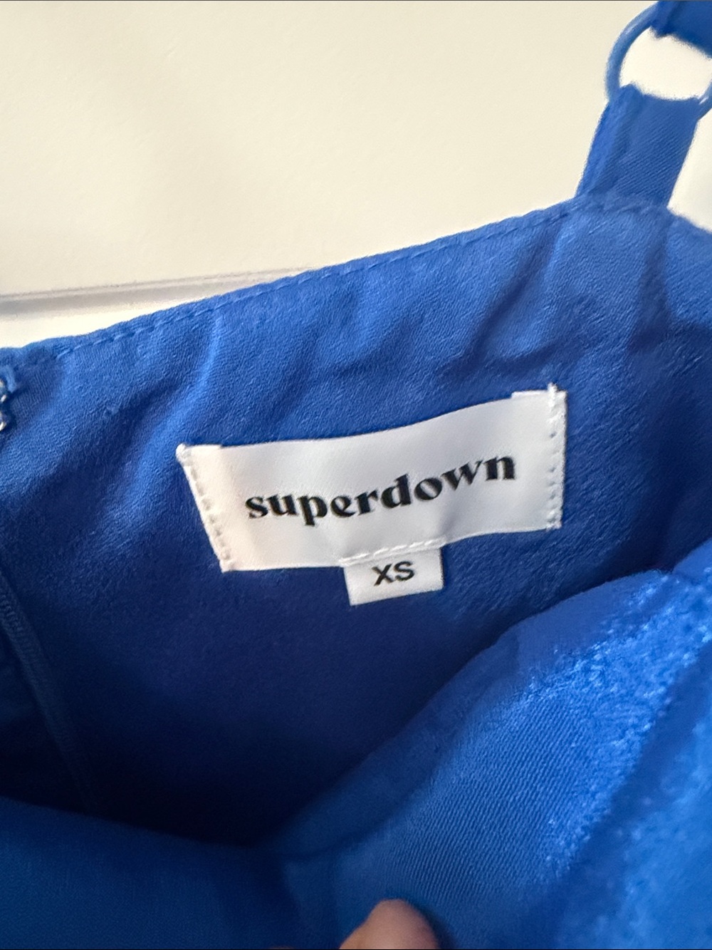 superdown Blue Ruched Drawstring Mini Dress - Picture 2 of 7